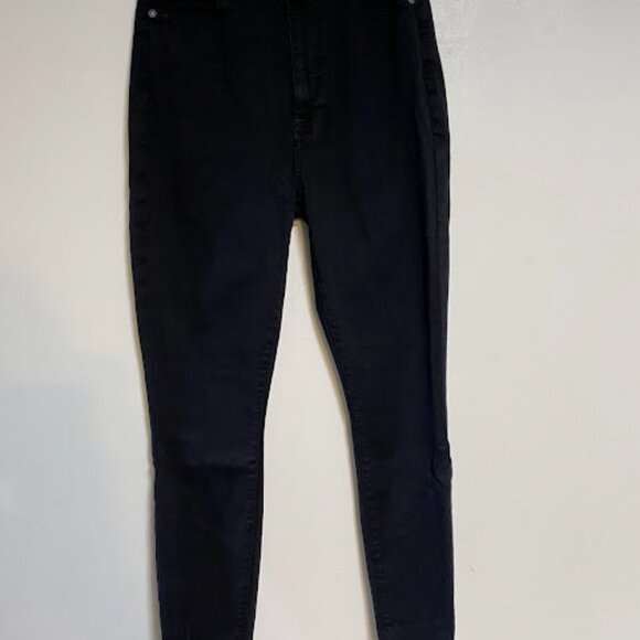7 For All Mankind High Rise Black Women's Skinny Jeans Size 27 - Picture 7 of 15